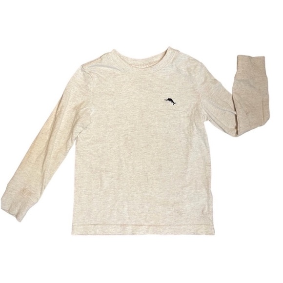 TOMMY BAHAMA Marlin Logo long sleeve T Shirt Gray Solid with Flecks 3-4 Boys EUC - Picture 2 of 7